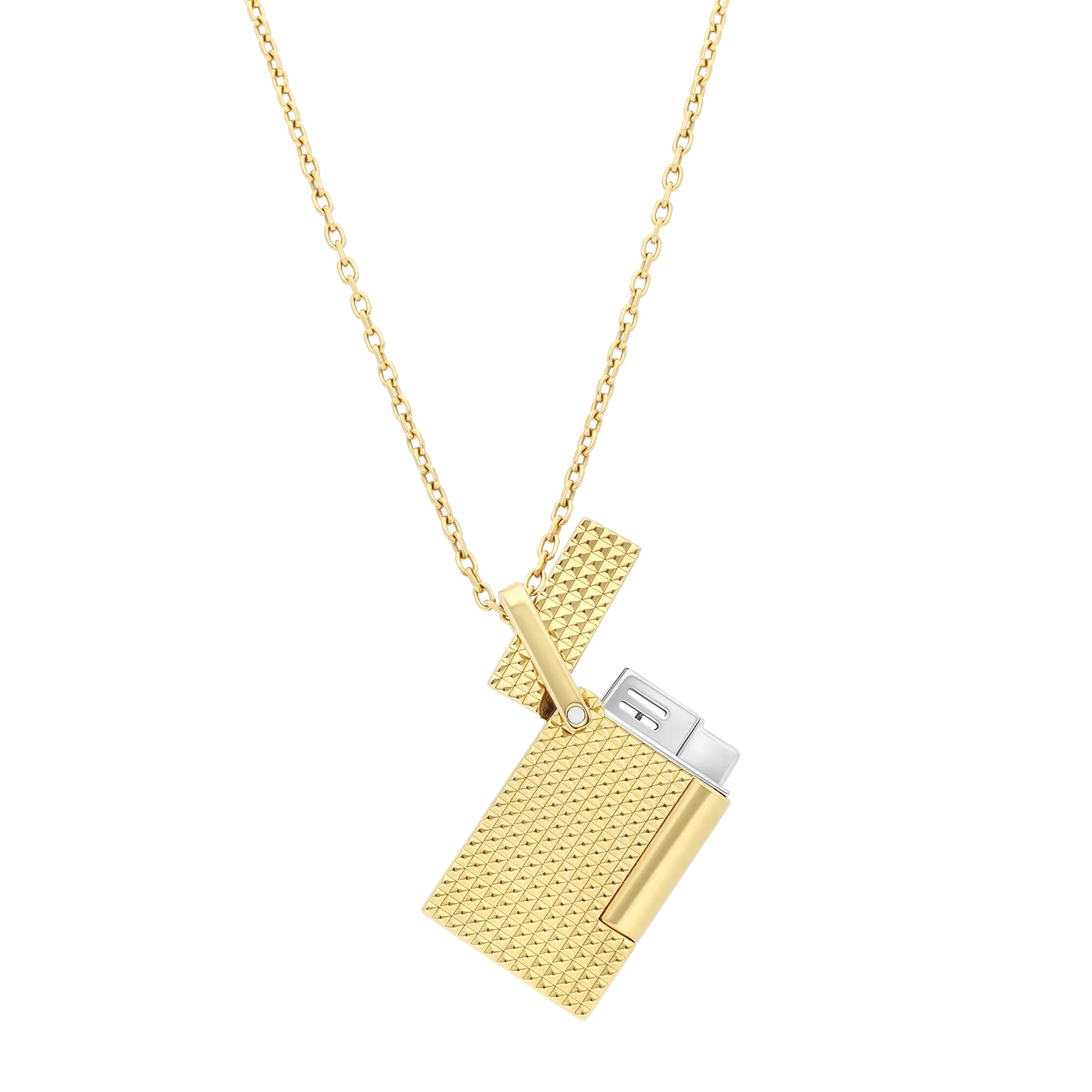 S.T DUPONT LIGHTER NECKLACE CHROME GOLD