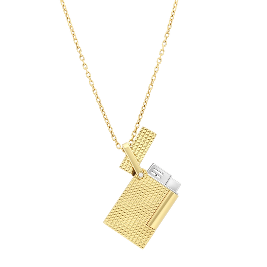 S.T DUPONT LIGHTER NECKLACE CHROME GOLD
